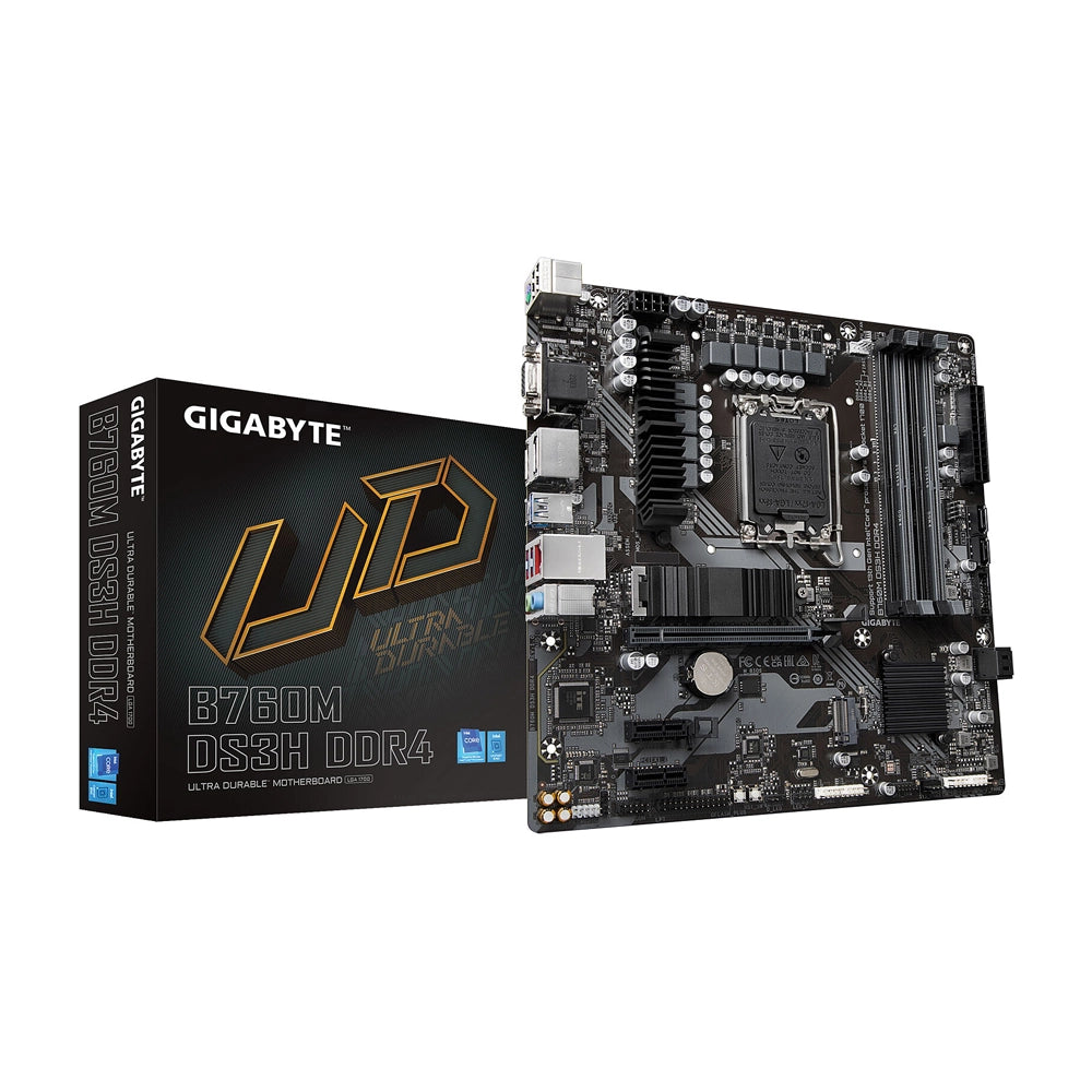 GIGABYTE B760M DS3H DDR4 Motherboard – LGA 1700, DDR4, Dual M.2, PCIe 4.0, USB-C, micro-ATX - Globaltech.tc