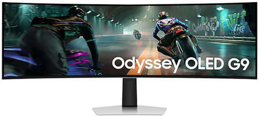 Samsung 49” Odyssey OLED G9 Curved Gaming Monitor – Dual QHD, 144Hz, 0.03ms, FreeSync & G-Sync, Height Adjustable Stand (LS49DG912SMXUE) - Globaltech.tc
