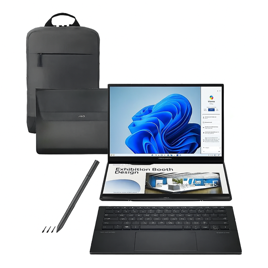 ASUS ZenBook Duo UX8406CA Dual-Screen Laptop – Ultra 9 285H, Intel Graphics, 14" 3K Touch 120Hz, 32GB RAM, 2TB SSD - Globaltech.tc