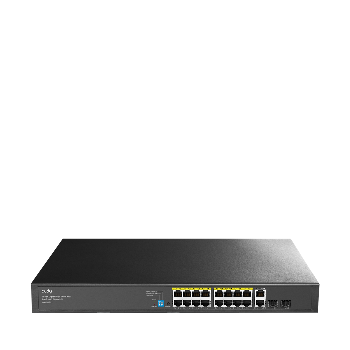 Cudy GS1018PS2 16-Port Gigabit PoE+ Switch with 2 GbE and 2 SFP