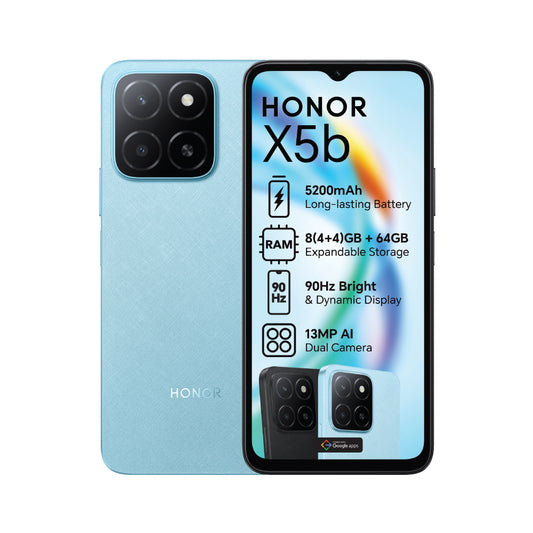 Honor X5B – 6.56" Smartphone with 64GB Storage, 13MP Dual Camera, and 5200mAh Battery - Globaltech.tc