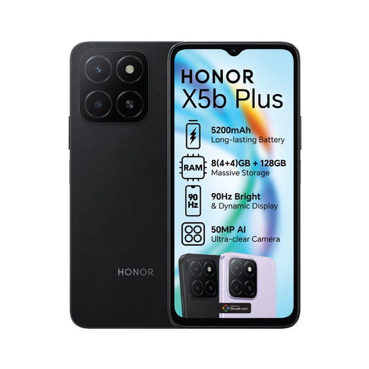 Honor X5B Plus – 6.56" Smartphone with 128GB Storage, 50MP Dual Camera, and 5200mAh Battery - Globaltech.tc