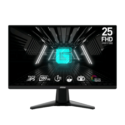 MSI G255F 25" Gaming Monitor, 180Hz, 1ms, IPS, FHD 1080p – Frameless Design, HDR, FreeSync - Globaltech.tc