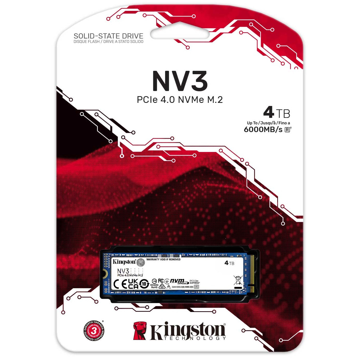 Kingston NV3 M.2 2280 NVMe Gen4 SSD 4TB – SNV3S/4000G