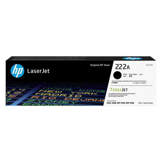 HP 222A Black Original LaserJet Toner Cartridge (W2220A)