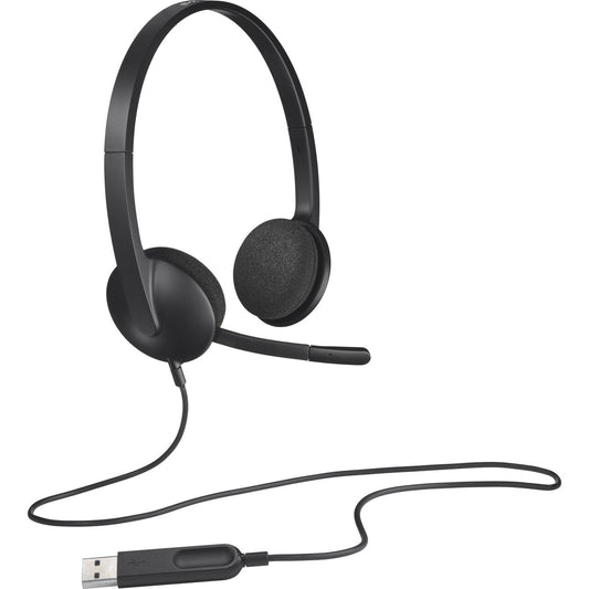 Logitech H340 Wired USB Headset – Stereo Audio with Noise-Canceling Microphone - Globaltech.tc