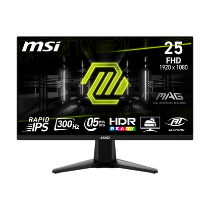 MSI MAG 255XF 25" Gaming Monitor, 300Hz, 0.5ms, Rapid IPS, FHD 1080p – DisplayPort, HDMI, HDR Support - Globaltech.tc