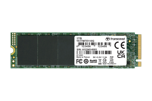 Transcend MTE110Q M.2 NVMe SSD – 1TB, PCIe Gen3 x4, Internal SSD - Globaltech.tc