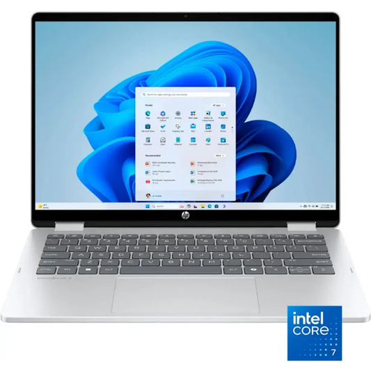 HP OMNIBOOK 5 FLIP 14-FP0023DX – Core 7 150U, 14" 2K X360 Touch, 16GB RAM, 512GB SSD – Glacier Silver - Globaltech.tc