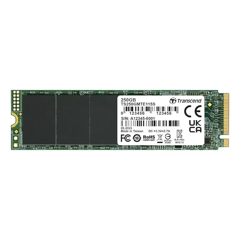 Transcend MTE115S M.2 NVMe SSD – 250GB, PCIe Gen3 x4, Internal SSD - Globaltech.tc