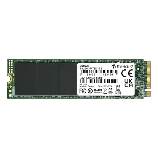 Transcend MTE115S M.2 NVMe SSD – 250GB, PCIe Gen3 x4, Internal SSD - Globaltech.tc