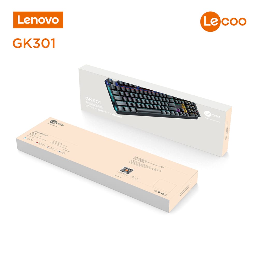 Lecoo by Lenovo GK301 Mechanical Gaming Keyboard – Blue Switch, RGB LED