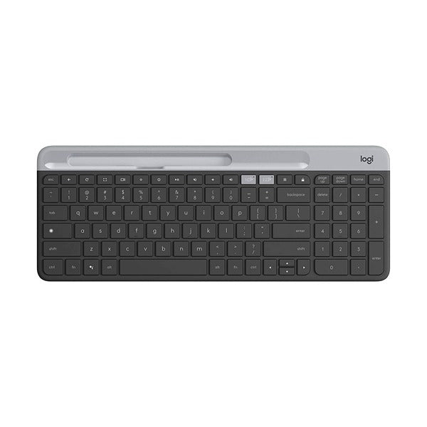 Logitech K580 Slim Multi-Device Wireless Keyboard – Graphite, Compact, Multi-Device, EN/ARA Layout - Globaltech.tc