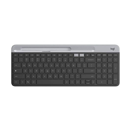 Logitech K580 Slim Multi-Device Wireless Keyboard – Graphite, Compact, Multi-Device, EN/ARA Layout - Globaltech.tc