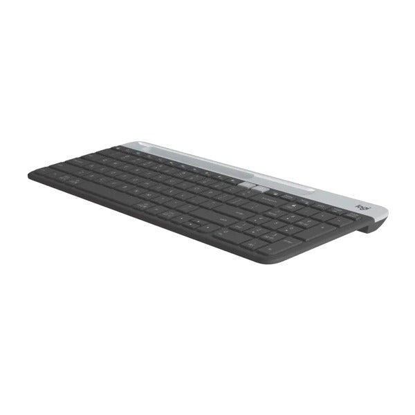 Logitech K580 Slim Multi-Device Wireless Keyboard – Graphite, Compact, Multi-Device, EN/ARA Layout - Globaltech.tc