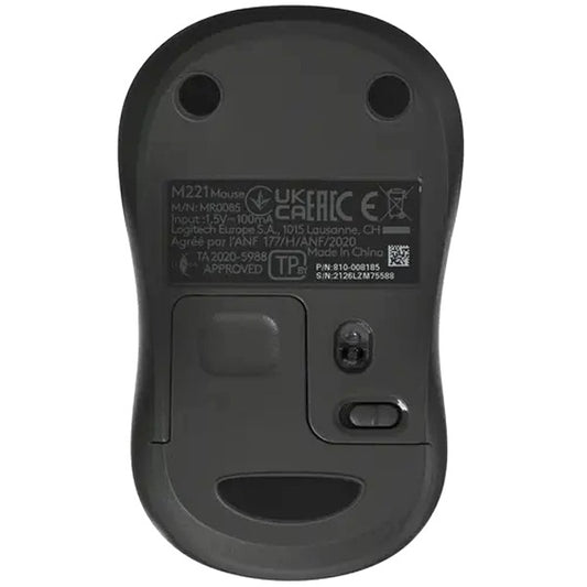 Logitech M221 Silent Wireless Mouse – Charcoal, Ultra-Quiet Clicks, 2.4GHz USB Nano Receiver - Globaltech.tc
