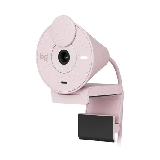 Logitech BRIO 300 Full HD USB Webcam – Rose / White, Plug-and-Play Video - Globaltech.tc