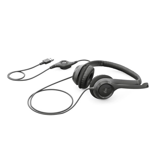 Logitech H390 Wired USB Headset – Noise-Canceling Mic with In-Line Controls (Rose / Black) - Globaltech.tc