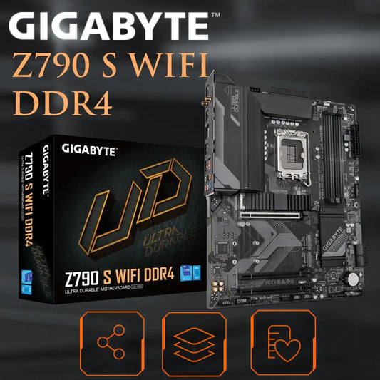 GIGABYTE Z790 S WIFI DDR4 Gaming Motherboard – LGA 1700, DDR4, Triple M.2, PCIe 4.0, USB 3.2 Gen 2, ATX - Globaltech.tc