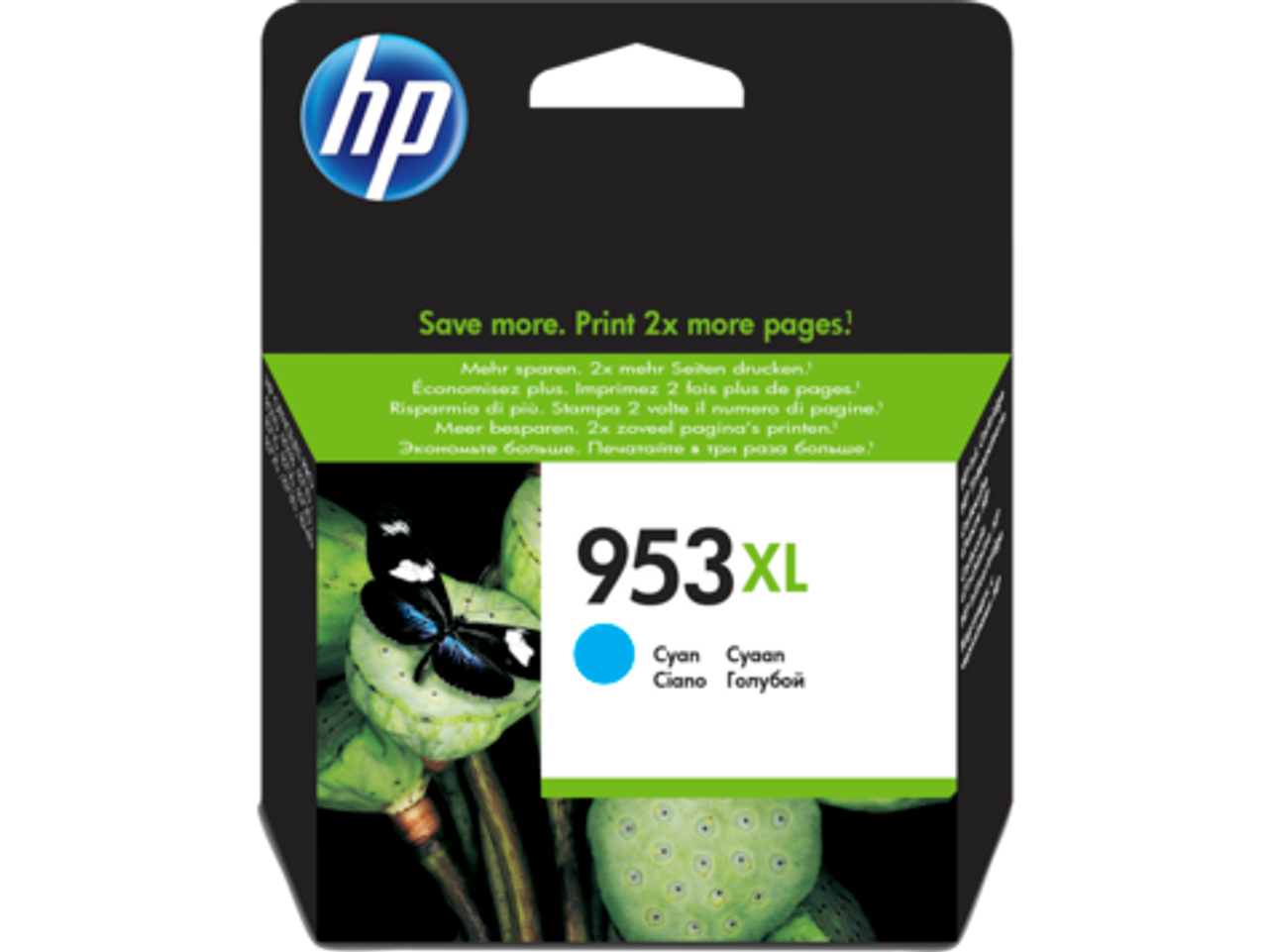 HP 953XL High Yield Cyan Original Ink Cartridge (F6U16AE) - Globaltech.tc