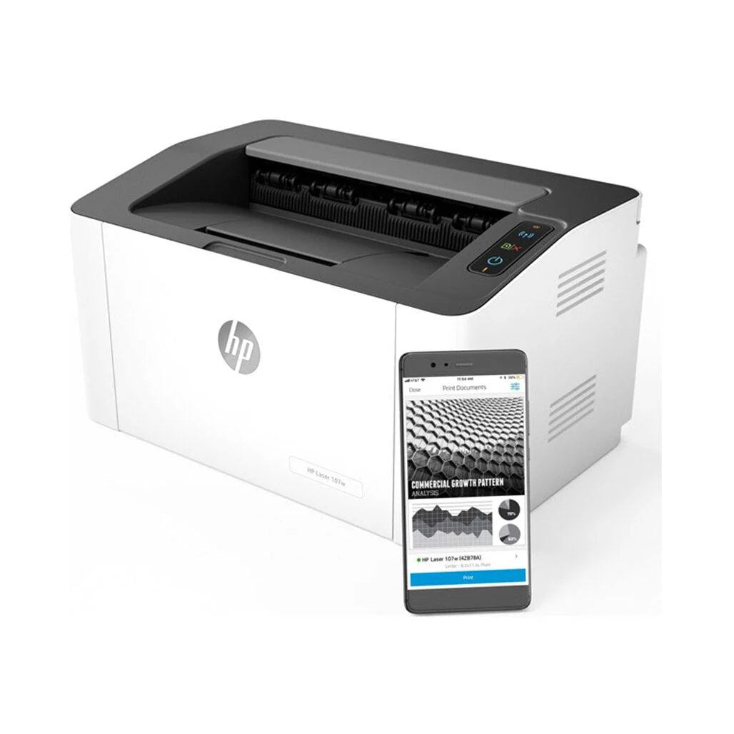 HP Laser 107w – Wireless Monochrome Laser Printer, Compact and Fast - Globaltech.tc