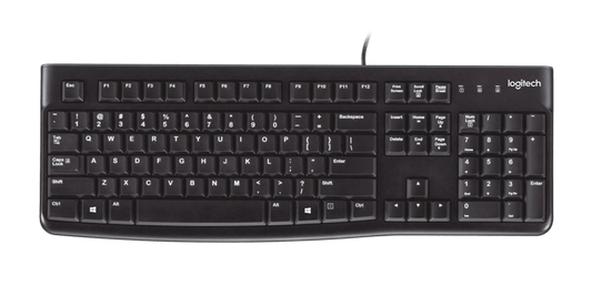 Logitech K120 Wired Keyboard – Black, Full-Size, Durable, Quiet Typing, EN/AR Layout - Globaltech.tc