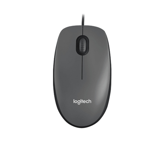 Logitech M100 Optical USB Wired Mouse – Ambidextrous Design, Plug and Play