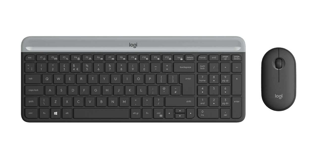 Logitech MK470 Wireless Keyboard & Mouse Combo – Slim Nano Receiver, Black, EN/AR Layout - Globaltech.tc