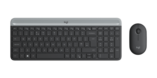 Logitech MK470 Wireless Keyboard & Mouse Combo – Slim Nano Receiver, Black, EN/AR Layout - Globaltech.tc