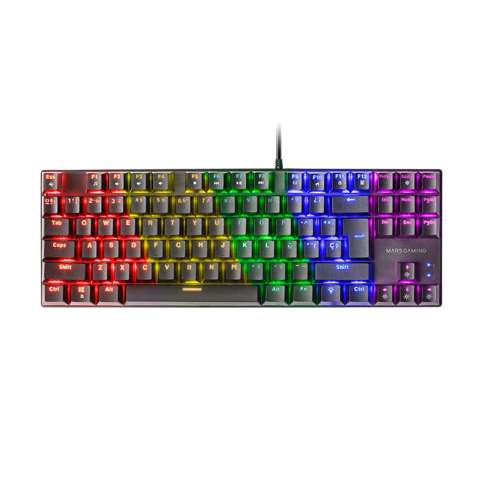 Mars Gaming MK80 Mechanical Gaming Keyboard – TKL, Brown Switch, FRGB