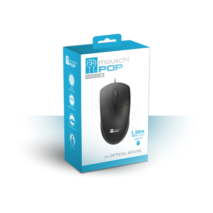 Mouschi Pop Wired Mouse – Colorful, Ergonomic, Plug & Play USB Mouse - Globaltech.tc