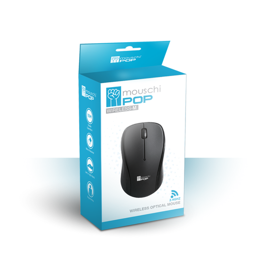 Mouschi Pop Wireless Mouse – Ergonomic Design with USB Receiver - Globaltech.tc