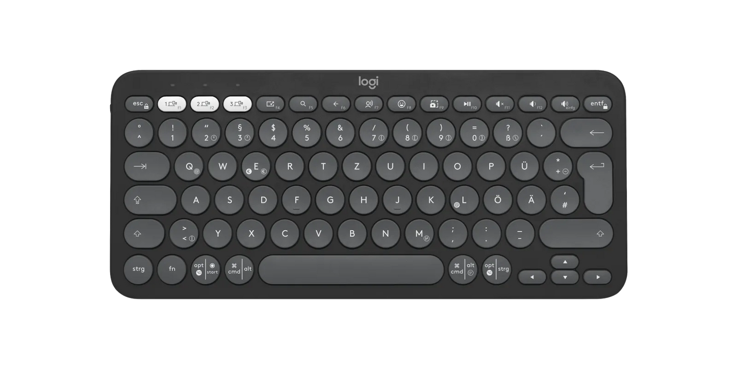 Logitech K380s Bluetooth Keyboard Pebble Keys 2 – Graphite, Compact, Multi-Device, Quiet Typing - Globaltech.tc