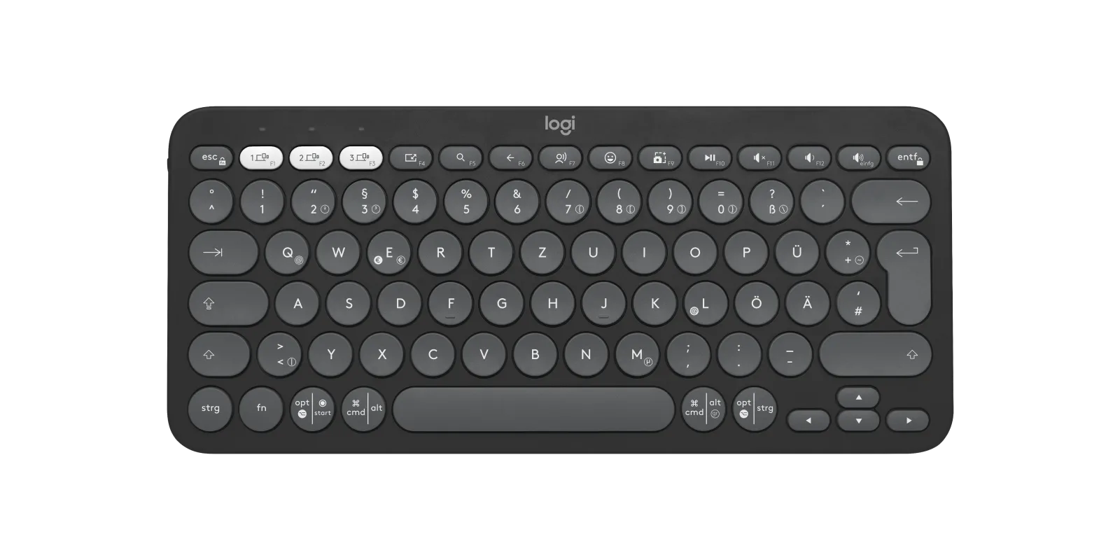 Logitech K380s Bluetooth Keyboard Pebble Keys 2 – Graphite, Compact, Multi-Device, Quiet Typing - Globaltech.tc