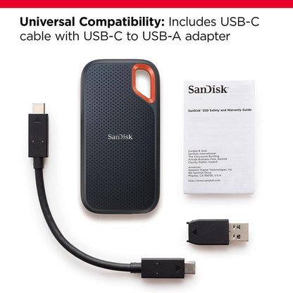 SanDisk Extreme 2TB Portable SSD – Up to 1050MB/s Read, 1000MB/s Write, USB 3.2 Gen 2, IP65 & Drop Resistant - Globaltech.tc