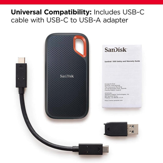 SanDisk Extreme 2TB Portable SSD – Up to 1050MB/s Read, 1000MB/s Write, USB 3.2 Gen 2, IP65 & Drop Resistant - Globaltech.tc