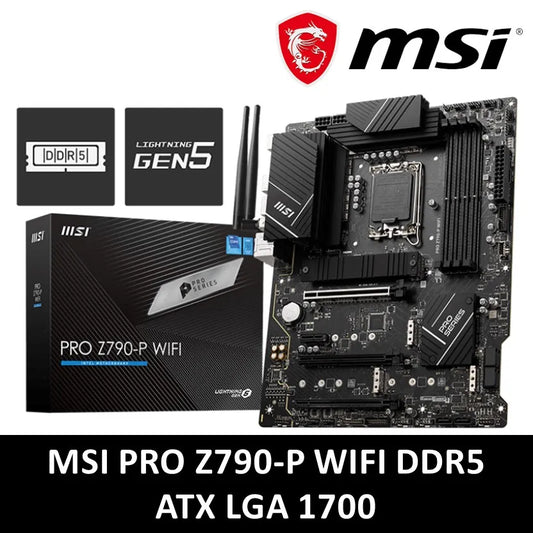 MSI PRO Z790-P WIFI DDR5 Motherboard – LGA 1700, DDR5, PCIe 5.0, Dual M.2, USB 3.2, Wi-Fi 6E, ATX - Globaltech.tc