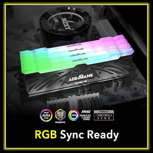 Addlink Spider X5 16GB DDR5 6400MHz Black RGB w/Heatsink – High-Performance Memory - Globaltech.tc