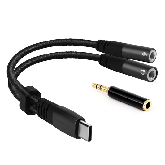 VCOM USB-C to Audio + Microphone Adapter (DU420)