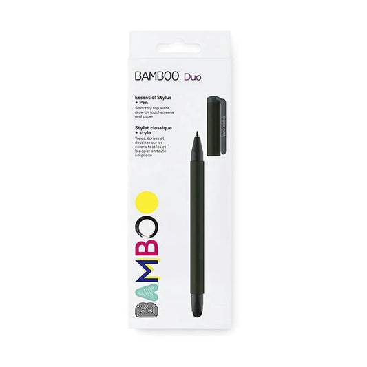 Wacom Bamboo Duo 4th Gen Stylus CS191K – 2-in-1 Capacitive Stylus (Black) - Globaltech.tc